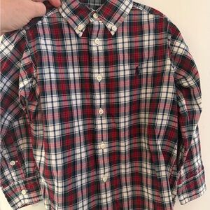 Ralph Lauren Blue Label Red and Green Plaid Kids Button-Down Shirt
